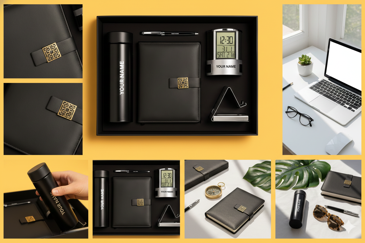 Personalized Luxury Executive Set with Digital Clock By Craft Vega