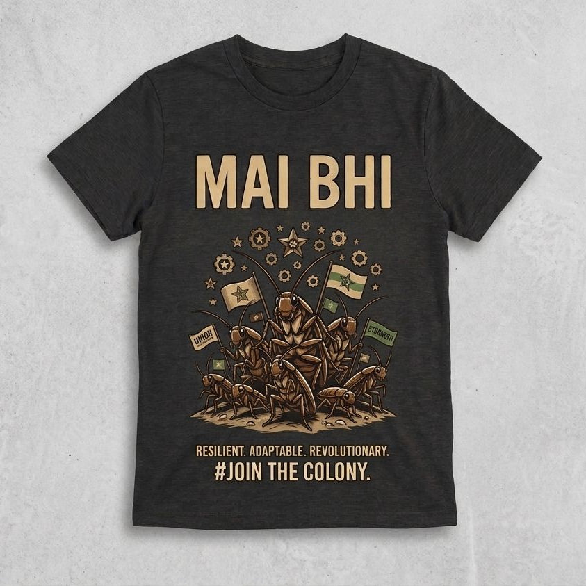CJP Crew Neck Mai Bhi Cockroach Official T-Shirt Original
