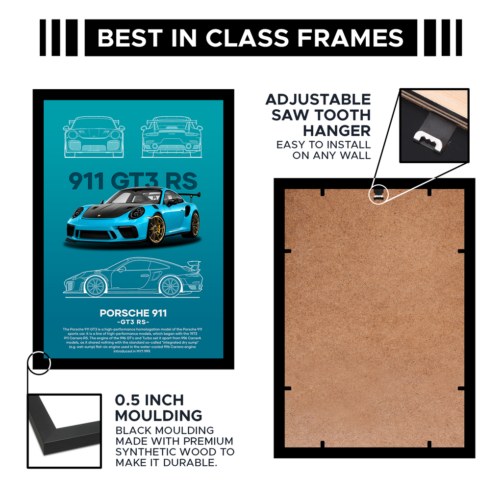 GT3RS Aesthetic Wall Poster Framed By Craft Vega