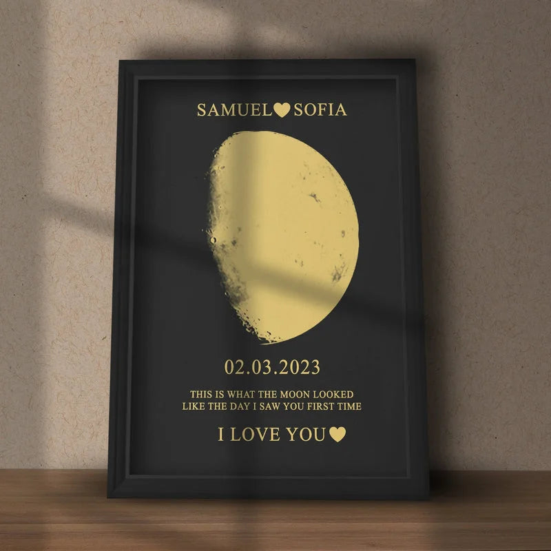 Personalized Moon Print Gift for Couples By Craft Vega