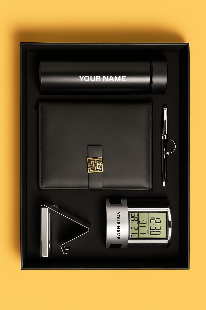 Personalized Luxury Executive Set with Digital Clock By Craft Vega