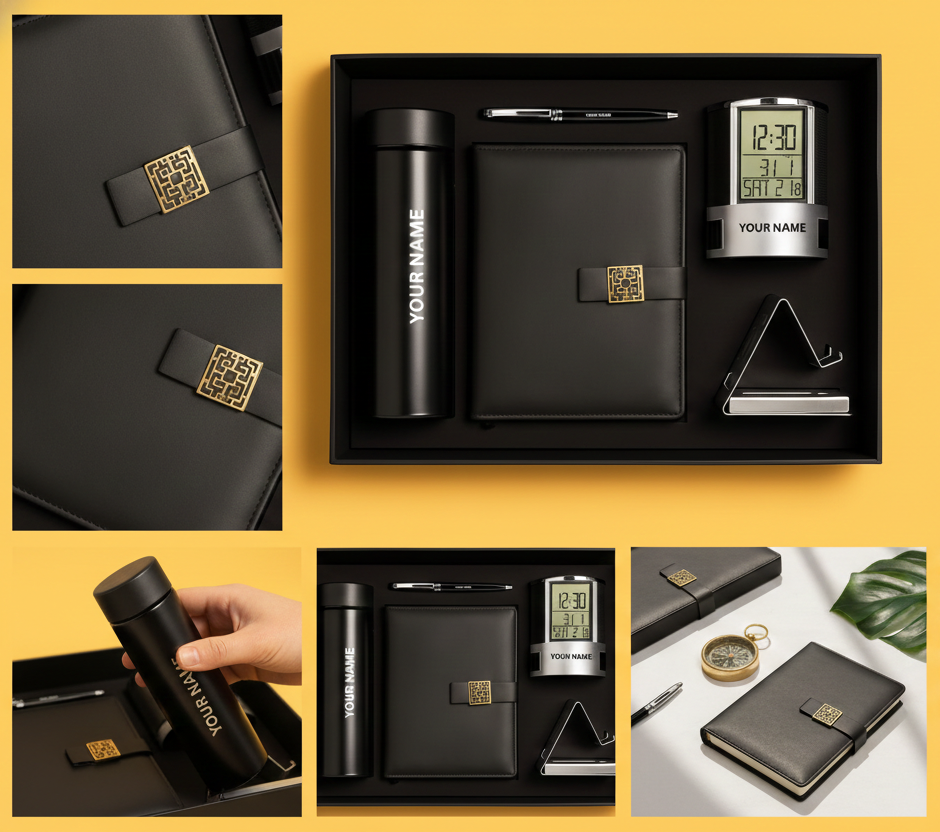 Personalized Luxury Executive Set with Digital Clock By Craft Vega