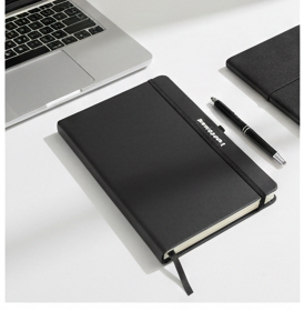Personalized Matte Black Journal & Thermal Flask Set By Craft Vega