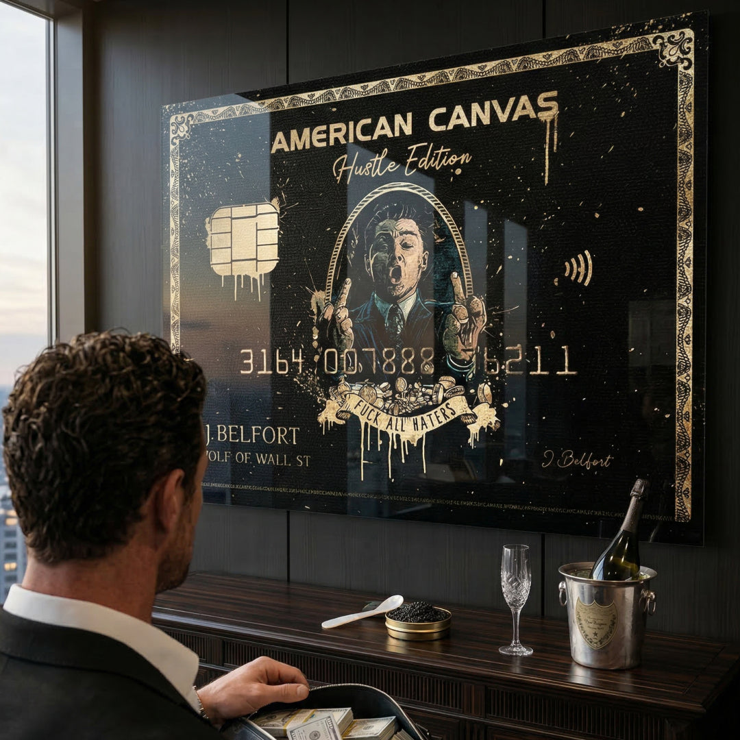 Personalised - Wolf of Wall Street Black Card Metal Poster