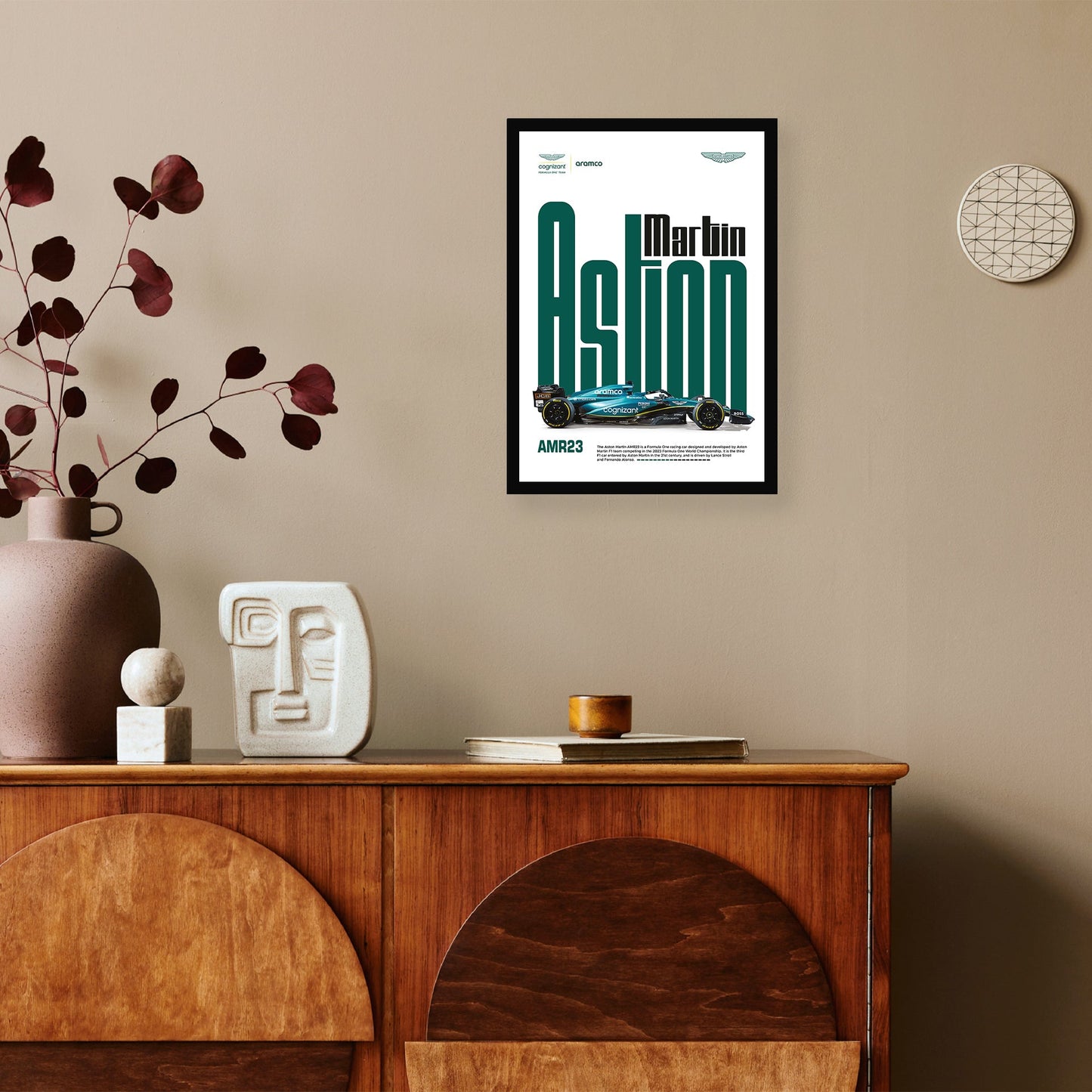 AMR23 Race Car A4 Wall Poster Framed By Craft Vega