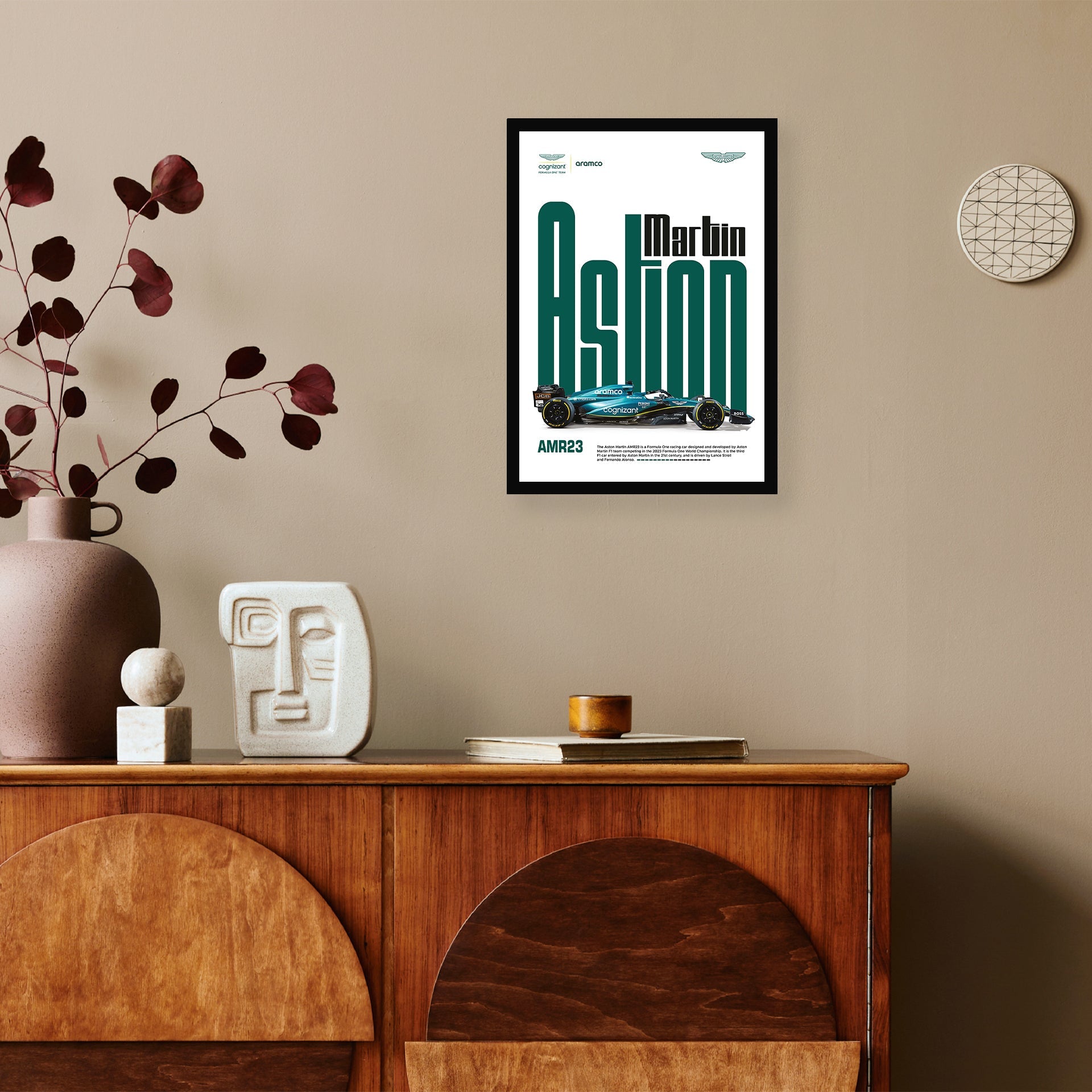 AMR23 Race Car A4 Wall Poster Framed By Craft Vega