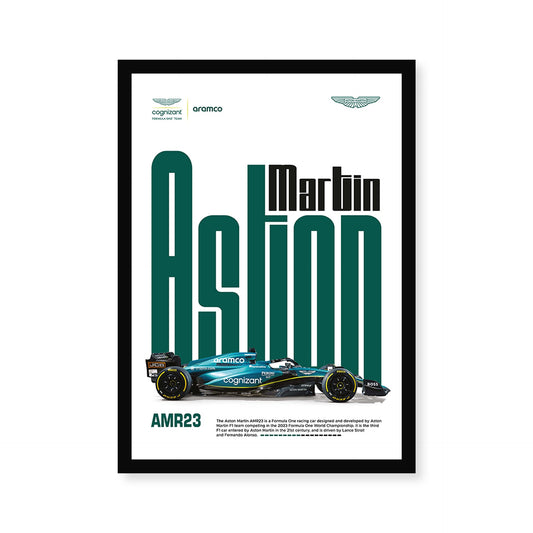 AMR23 Race Car A4 Wall Poster Framed By Craft Vega
