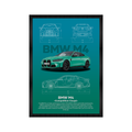 German Car Aesthetic A4 Framed Posters By Craft Vega