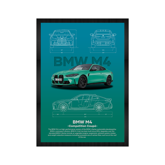 German Car Aesthetic A4 Framed Posters By Craft Vega