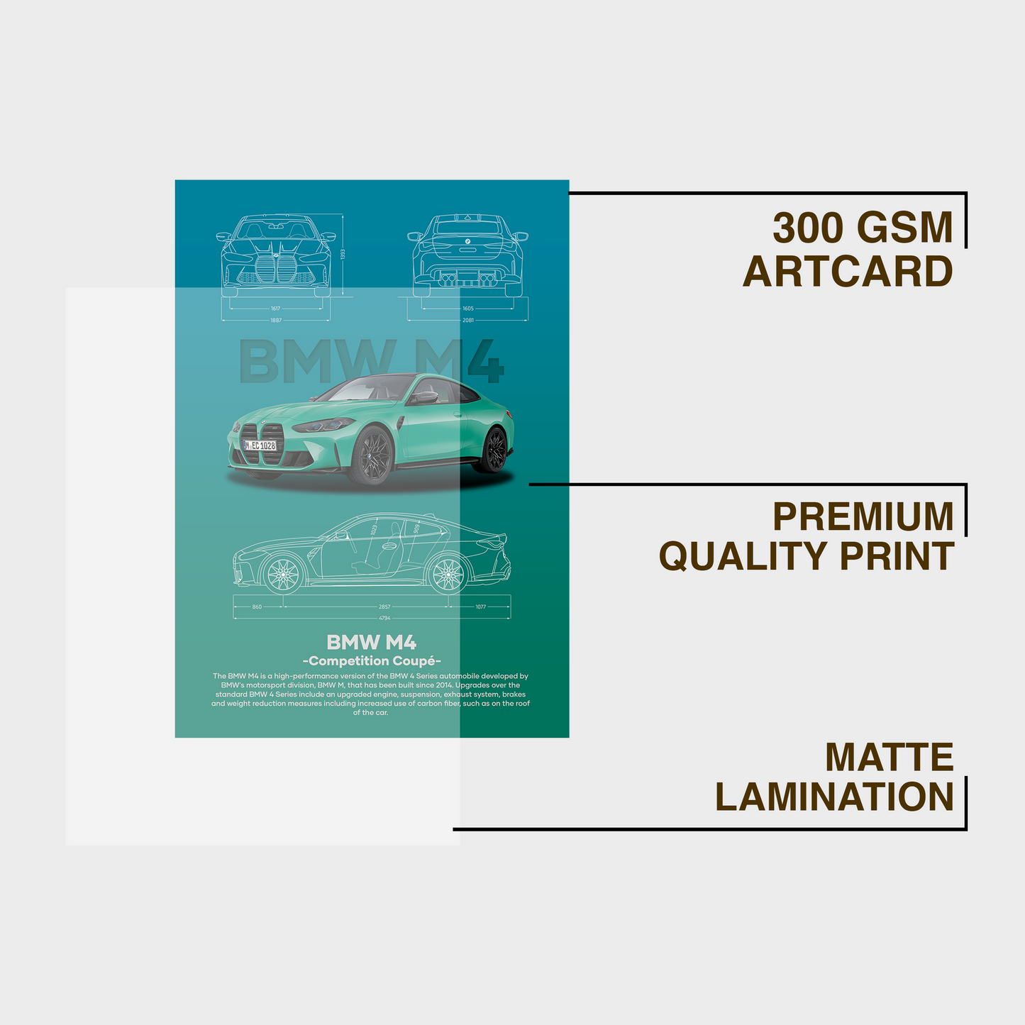 German Car Aesthetic A4 Framed Posters By Craft Vega