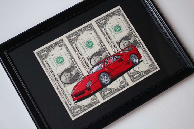 Ferrari F40 Dollar Art Classic Supercar Framed By Craft Vega