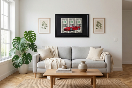 Ferrari F40 Dollar Art Classic Supercar Framed By Craft Vega