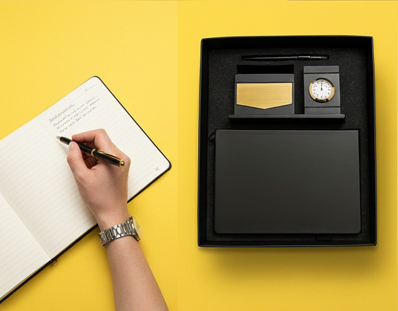 Sovereign Personalized Luxury Executive Set with Analog Clock By Craft Vega