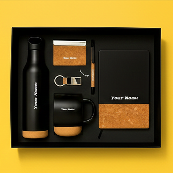 Heritage Obsidian & Cork Gift Suite Personalized Luxury Executive Set By Craft Vega