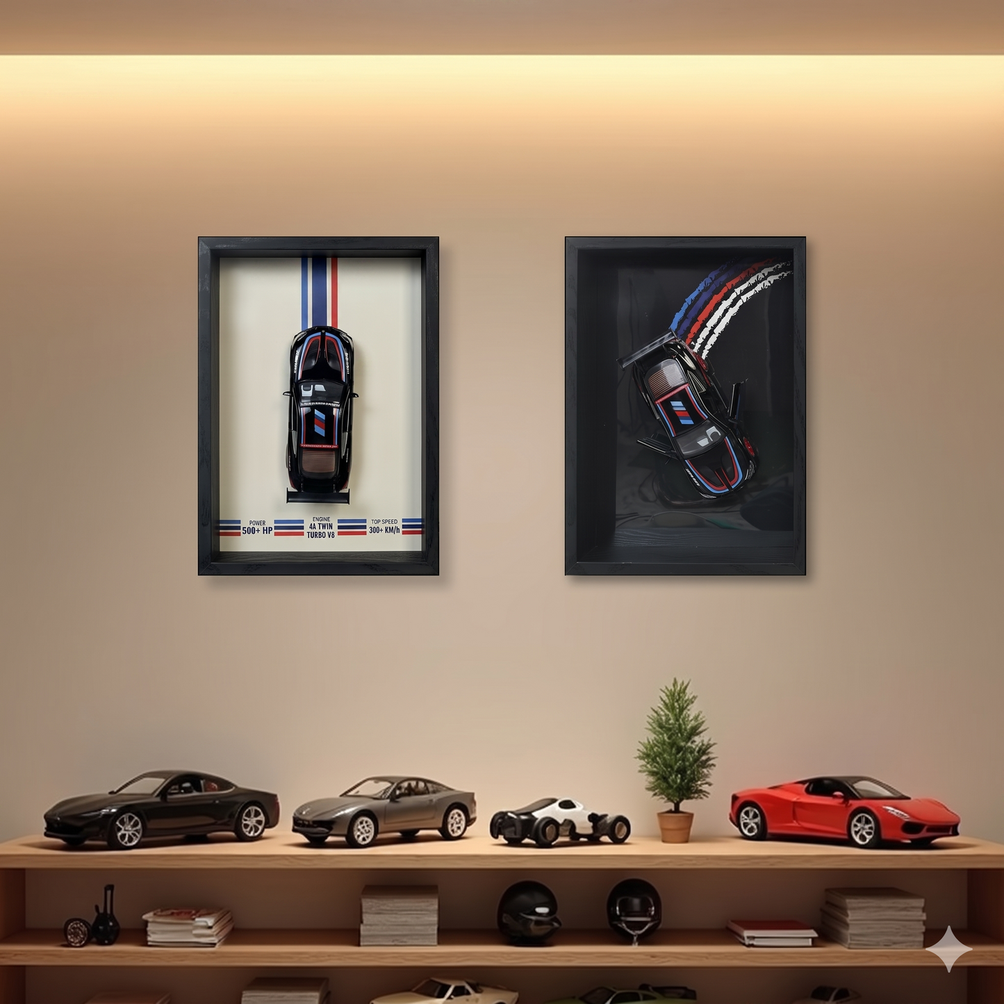 Personalised German Car Shadow Box with Metal Diecast Model Car