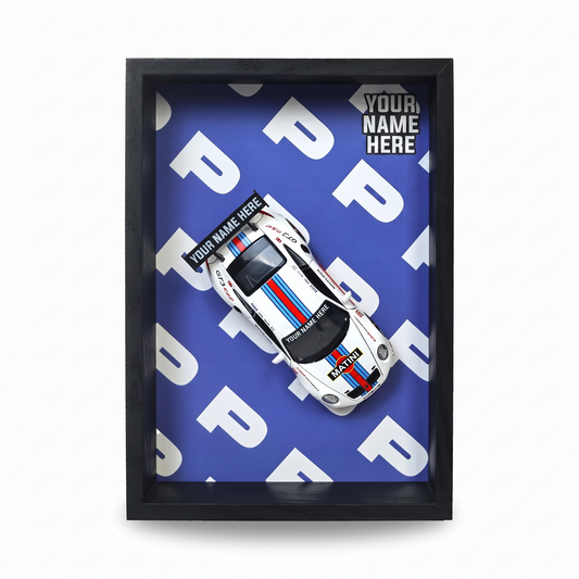 Personalised Porsch Shadow Box with Metal Diecast Model Car