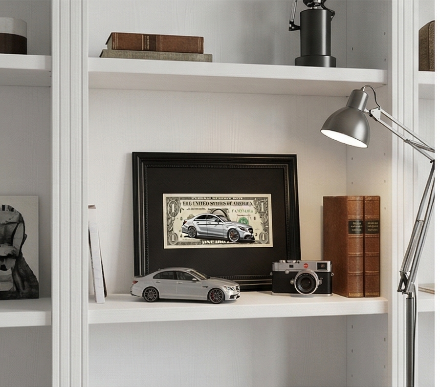 Mercedes Benz CLS 63 AMG Dollar Bill Framed Art By Craft Vega