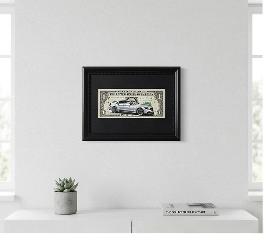 Mercedes Benz CLS 63 AMG Dollar Bill Framed Art By Craft Vega