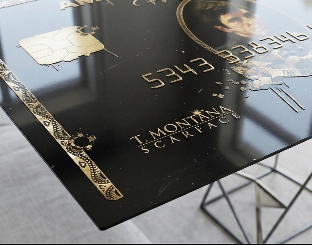 Personalised - Scarface Card Metal Poster By Craft Vega Gold Edition