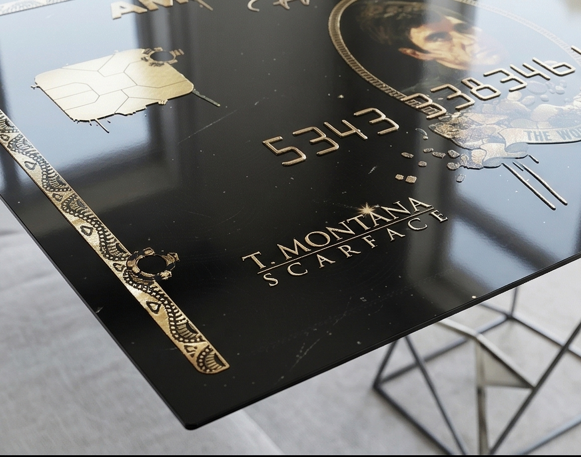 Personalised - Scarface Card Metal Poster By Craft Vega Gold Edition