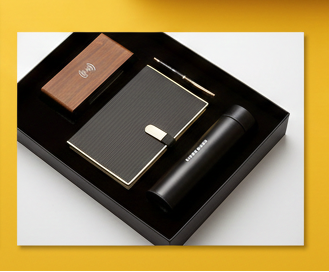 Personalized Textured Journal & Walnut Power Bank Gift Set By Craft Vega
