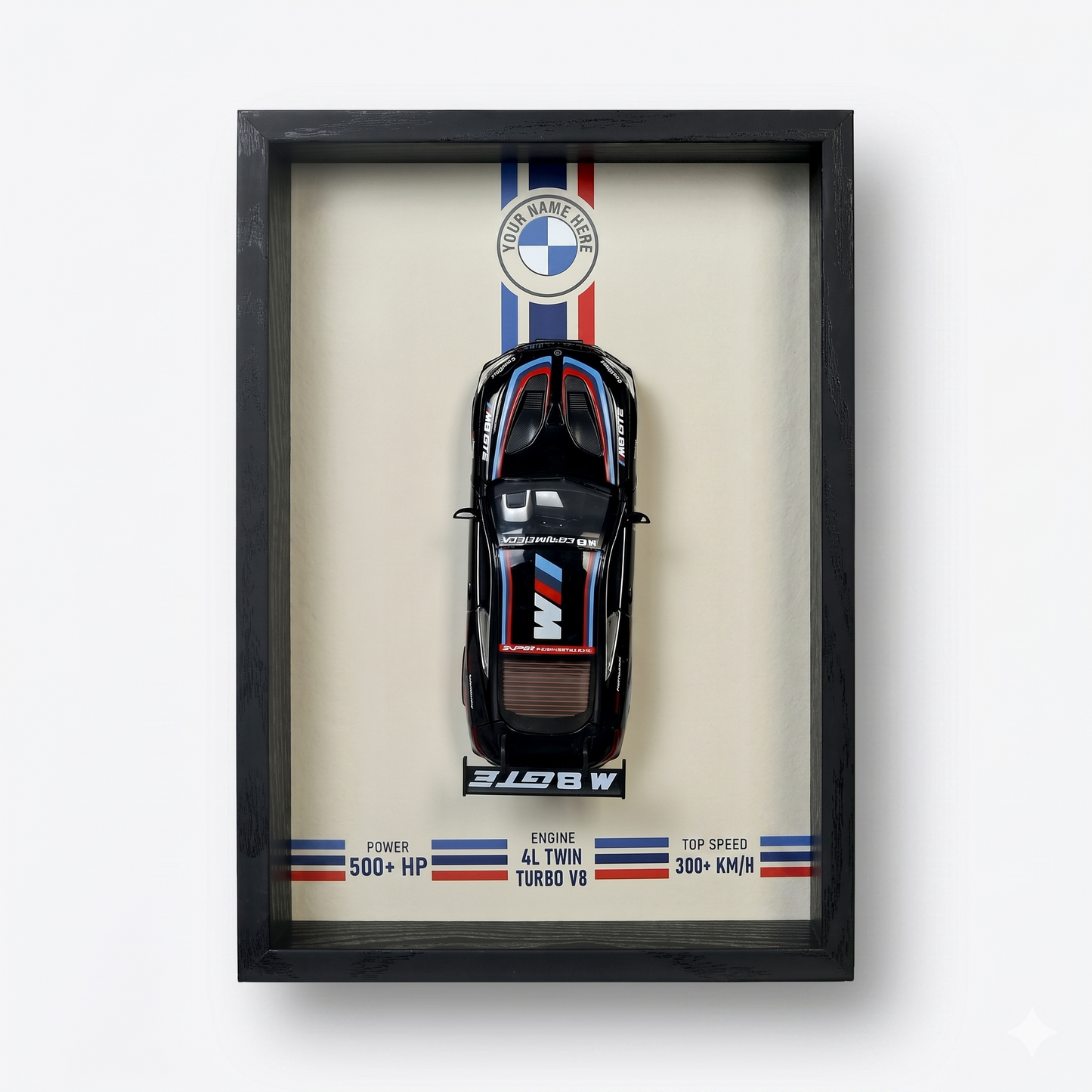 Personalised German Car Shadow Box with Metal Diecast Model Car