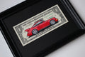 Framed Red Porsche 911 Turbo Money Art By Craft Vega