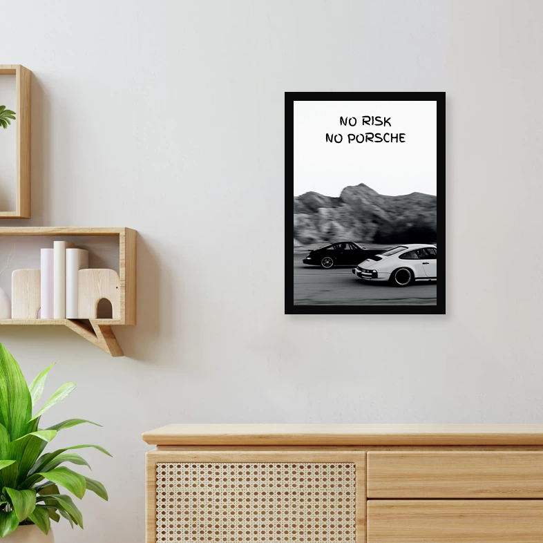 No Risk Motivational A4 Framed Poster By Craft Vega