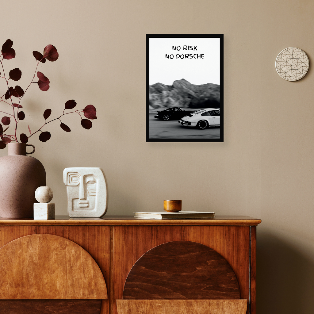 No Risk Motivational A4 Framed Poster By Craft Vega