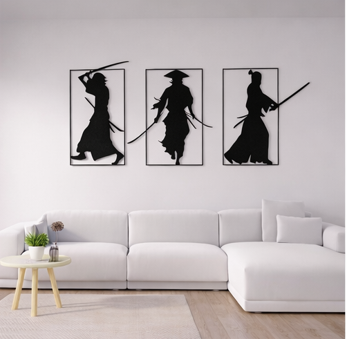 Samurai Wall Art for Game Room & Man Cave By Craft Vega
