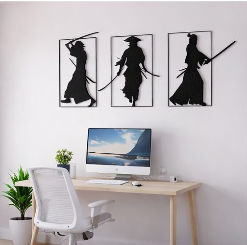 Samurai Wall Art for Game Room & Man Cave By Craft Vega