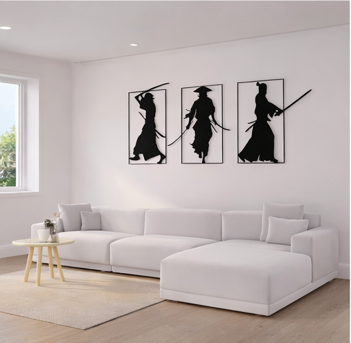 Samurai Wall Art for Game Room & Man Cave By Craft Vega