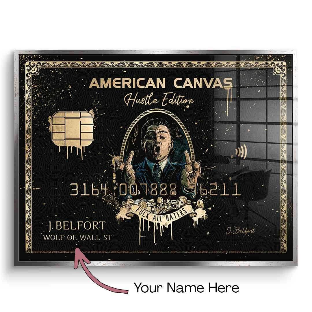 Personalised - Wolf of Wall Street Black Card Metal Poster