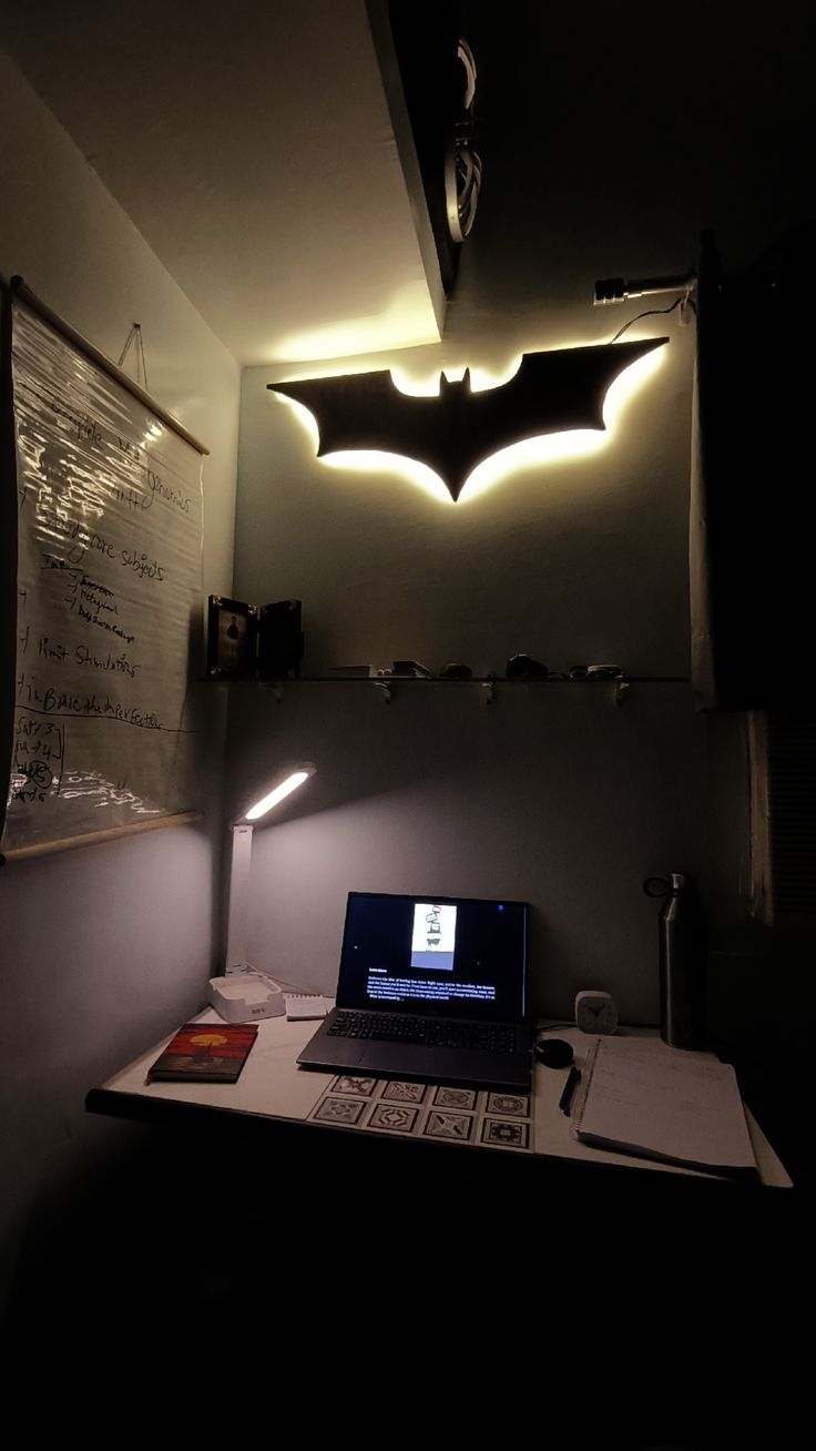Dark Knight Backlit Batman Logo LED Wall Art By Craft Vega