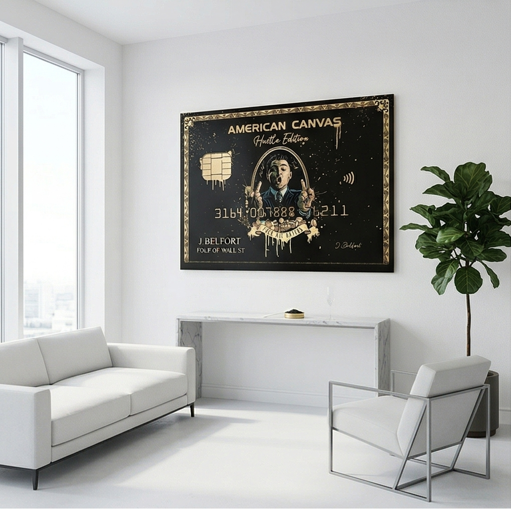 Personalised - Wolf of Wall Street Black Card Metal Poster