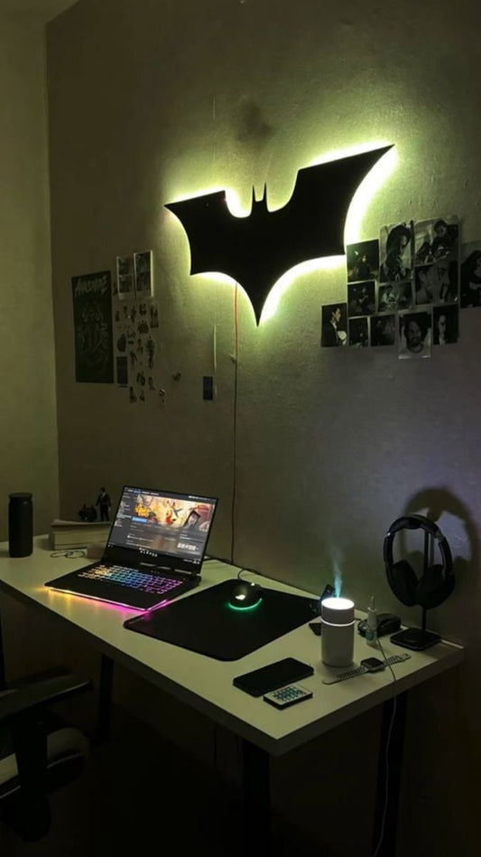Dark Knight Backlit Batman Logo LED Wall Art By Craft Vega