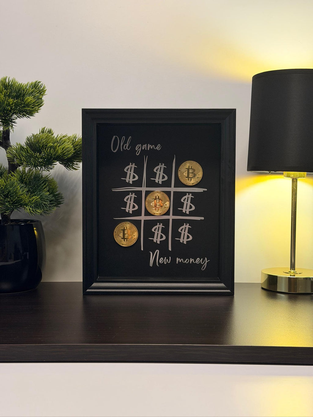 "Old Game, New Money" Crypto Office Decor Framed Art By Craft Vega
