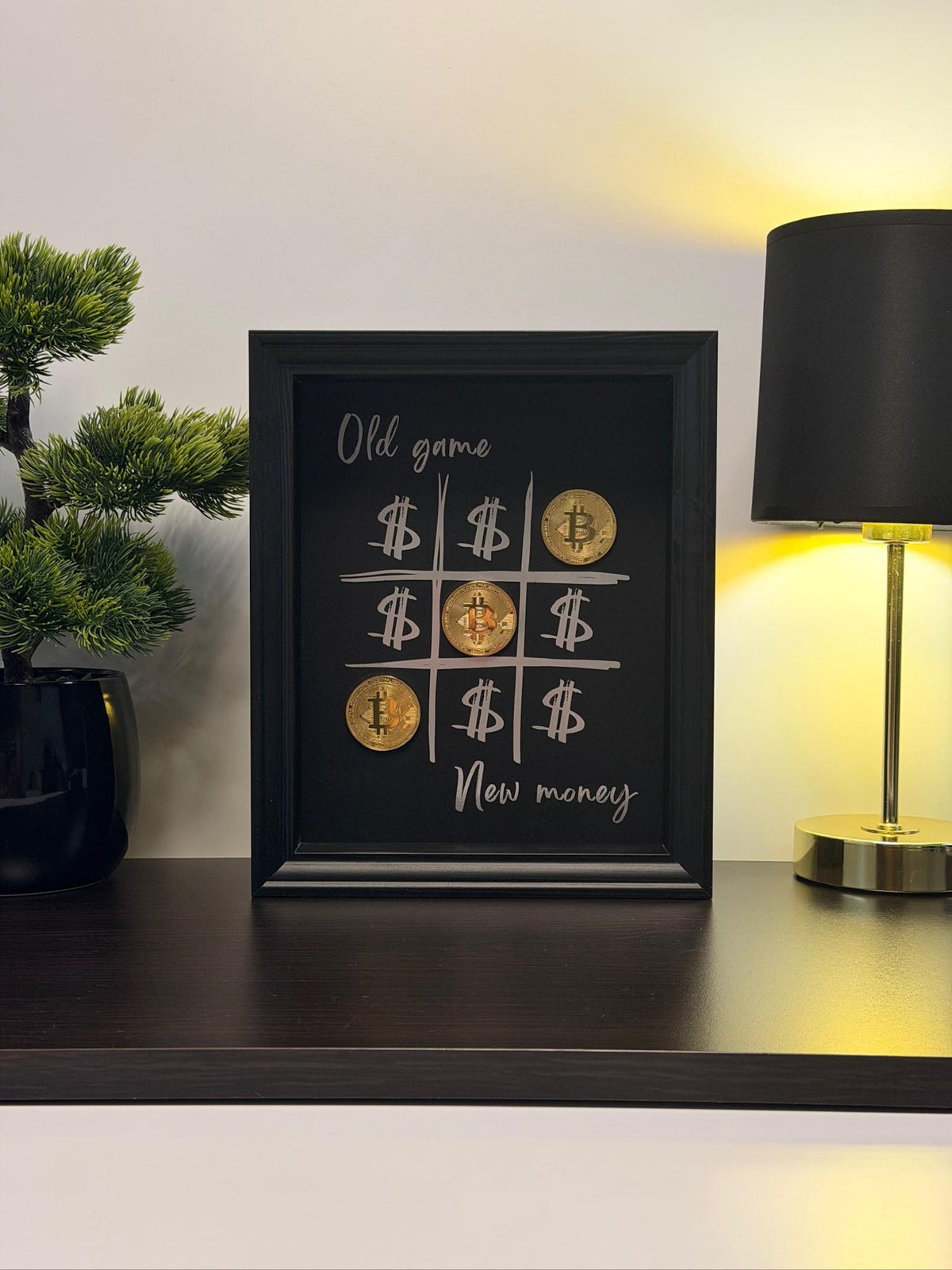 "Old Game, New Money" Crypto Office Decor Framed Art By Craft Vega