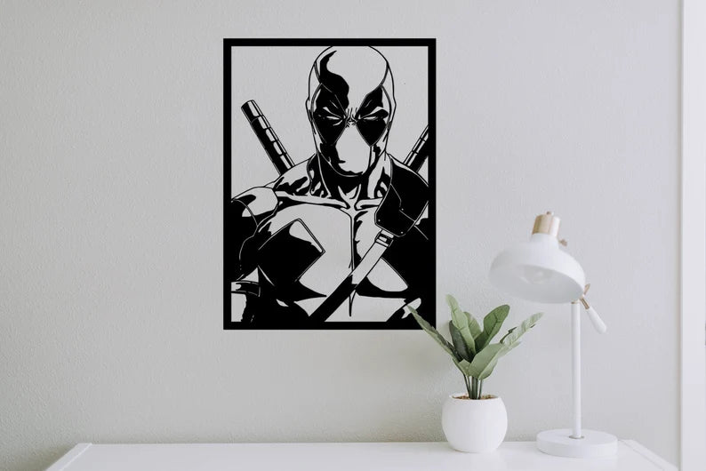 Deadpool Mdf Wood Wall Art Marvel Superhero Room Decor By Craft Vega