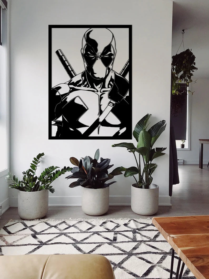 Deadpool Mdf Wood Wall Art Marvel Superhero Room Decor By Craft Vega