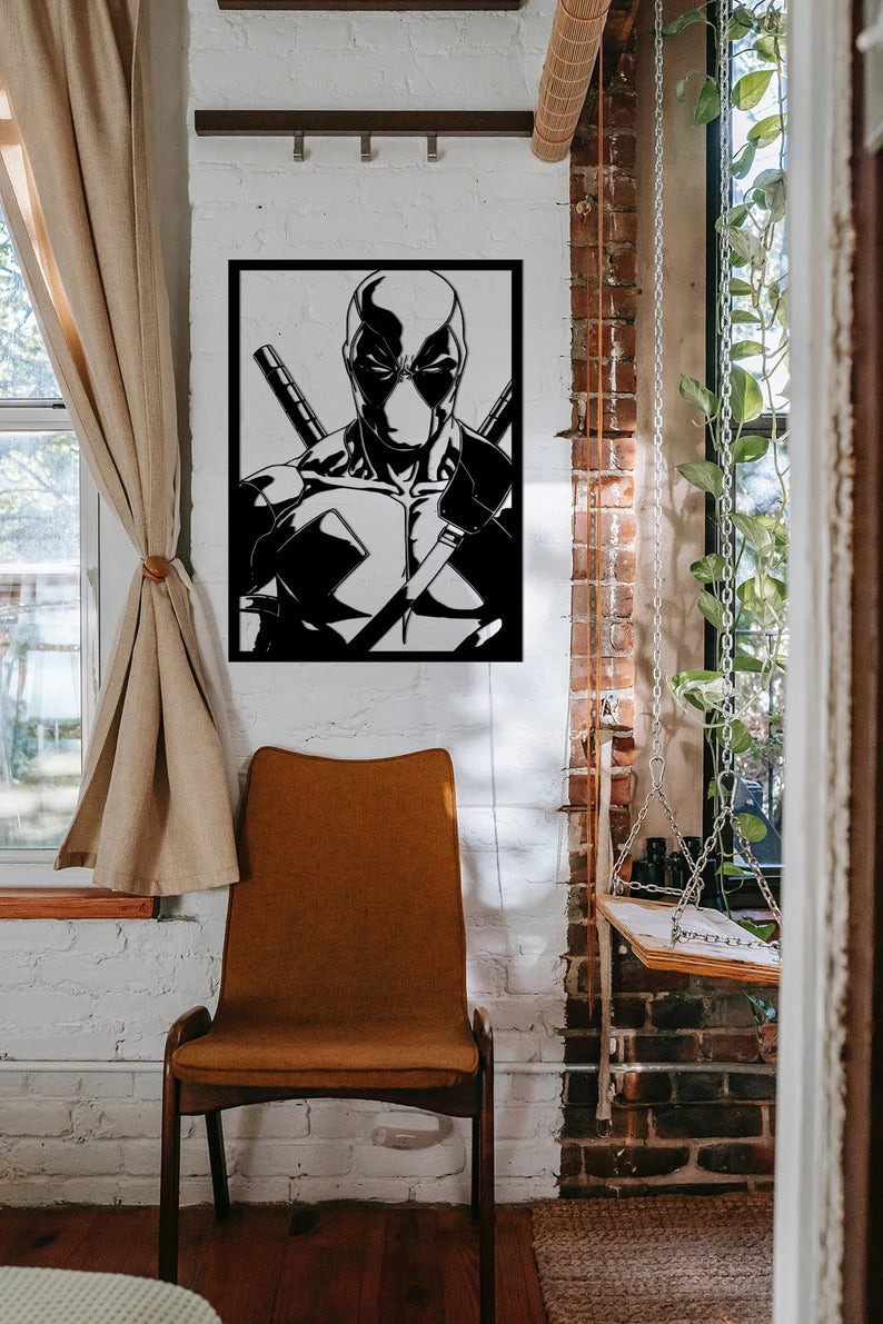 Deadpool Mdf Wood Wall Art Marvel Superhero Room Decor By Craft Vega