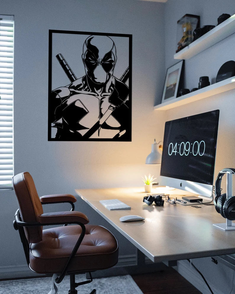Deadpool Mdf Wood Wall Art Marvel Superhero Room Decor By Craft Vega