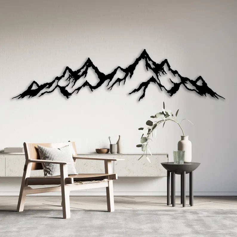 Abstract Mountain Wood Art Living Room Decor By Craft Vega