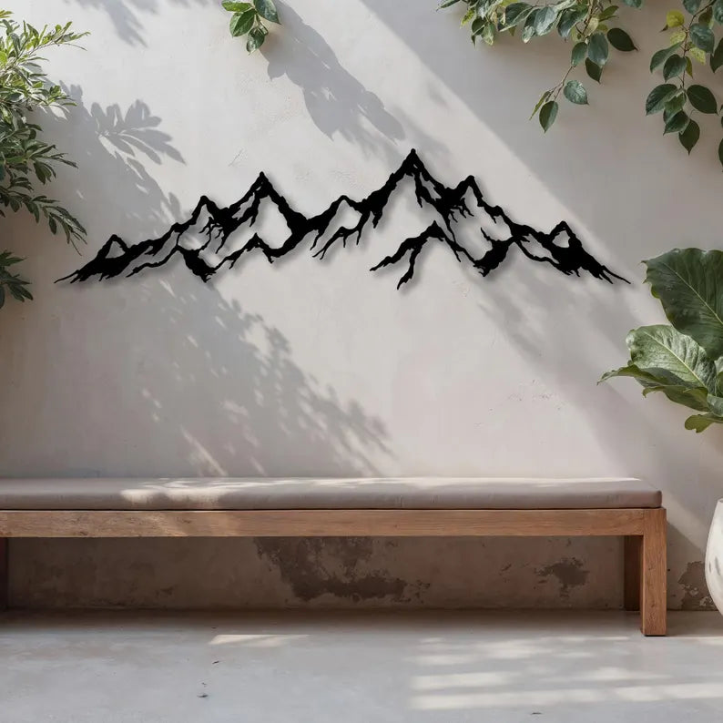Abstract Mountain Wood Art Living Room Decor By Craft Vega