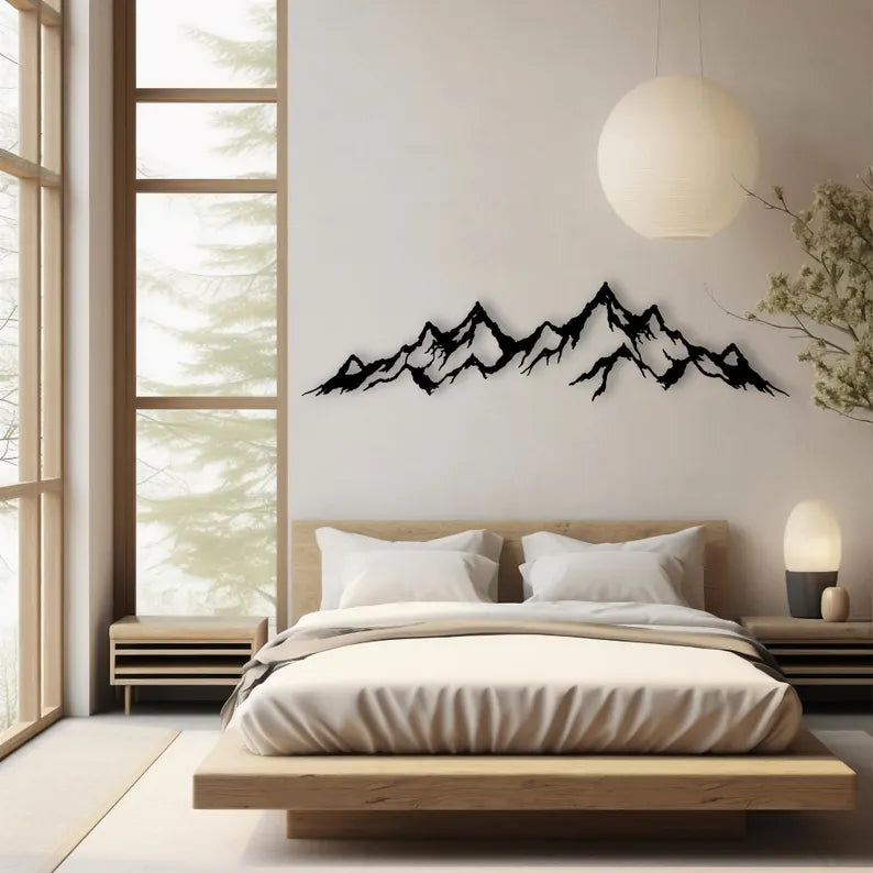 Abstract Mountain Wood Art Living Room Decor By Craft Vega