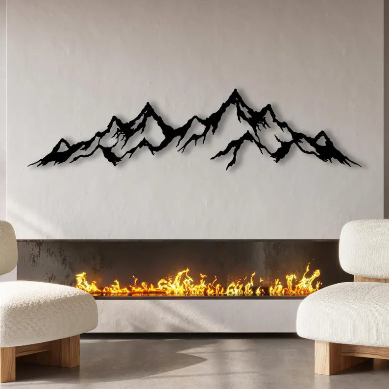 Abstract Mountain Wood Art Living Room Decor By Craft Vega