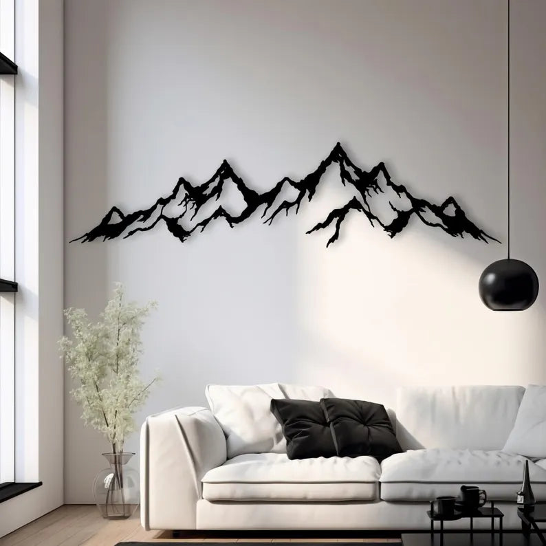 Abstract Mountain Wood Art Living Room Decor By Craft Vega