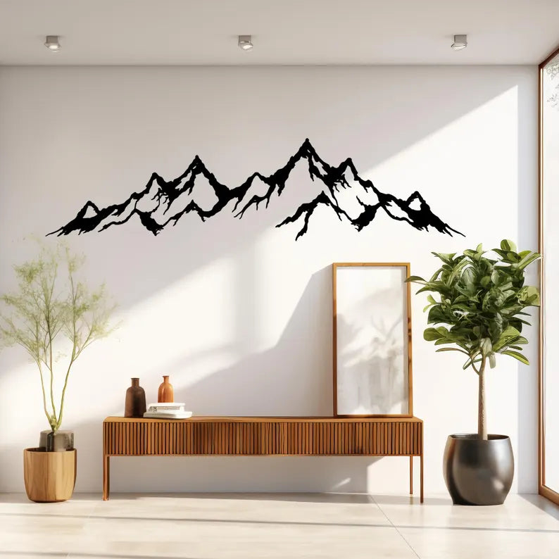 Abstract Mountain Wood Art Living Room Decor By Craft Vega
