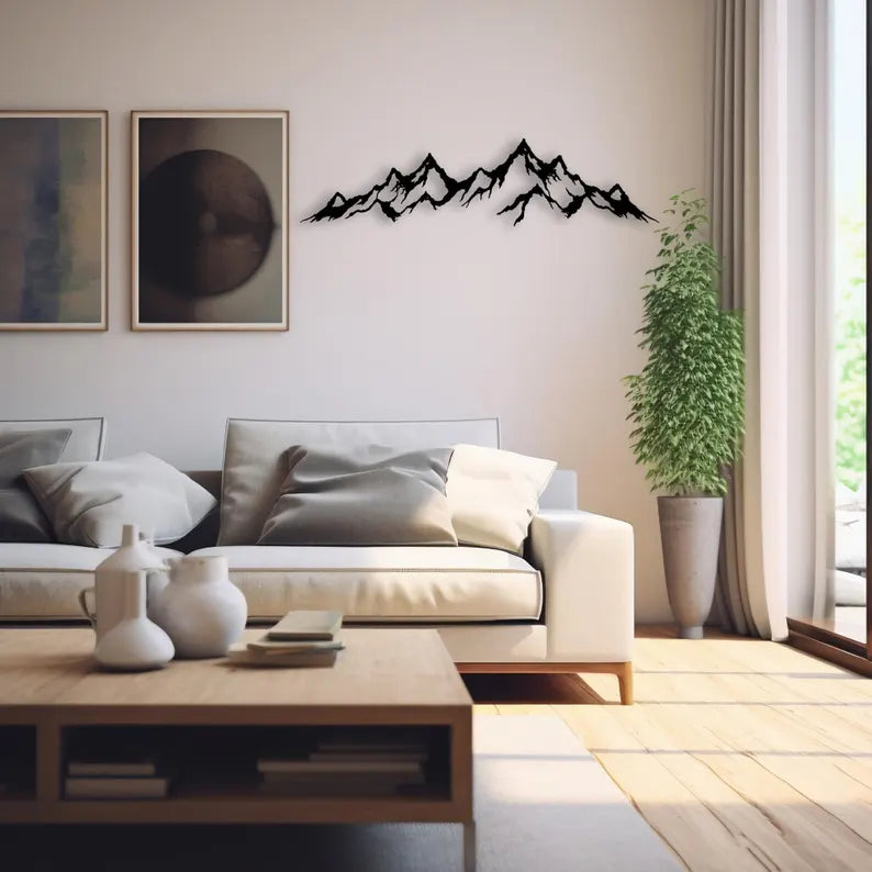 Abstract Mountain Wood Art Living Room Decor By Craft Vega