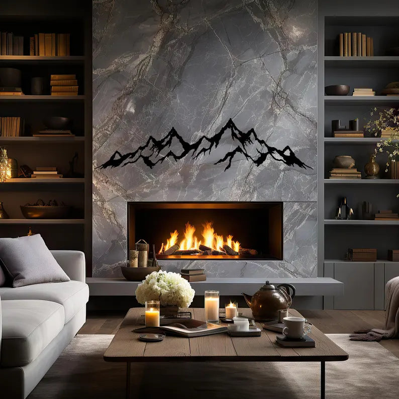 Abstract Mountain Wood Art Living Room Decor By Craft Vega